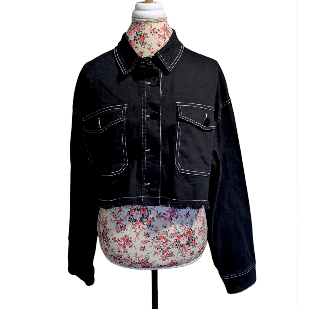 Kittenish Cropped Denim Jacket
